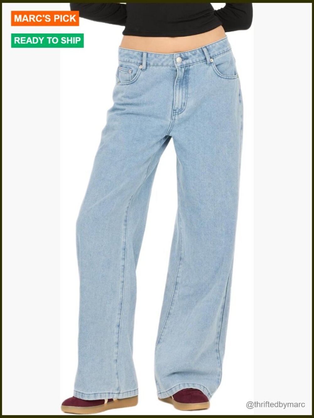 Wide-Leg Jeans - Relaxed Fit High-Rise Denim Pants